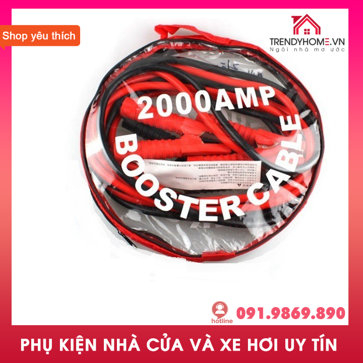 Dây câu bình ắc quy ô tô lõi đồng - 500A, 1000 A, 2000 A kích điện ắc quy cứu hộ ô tô chất lượng cao