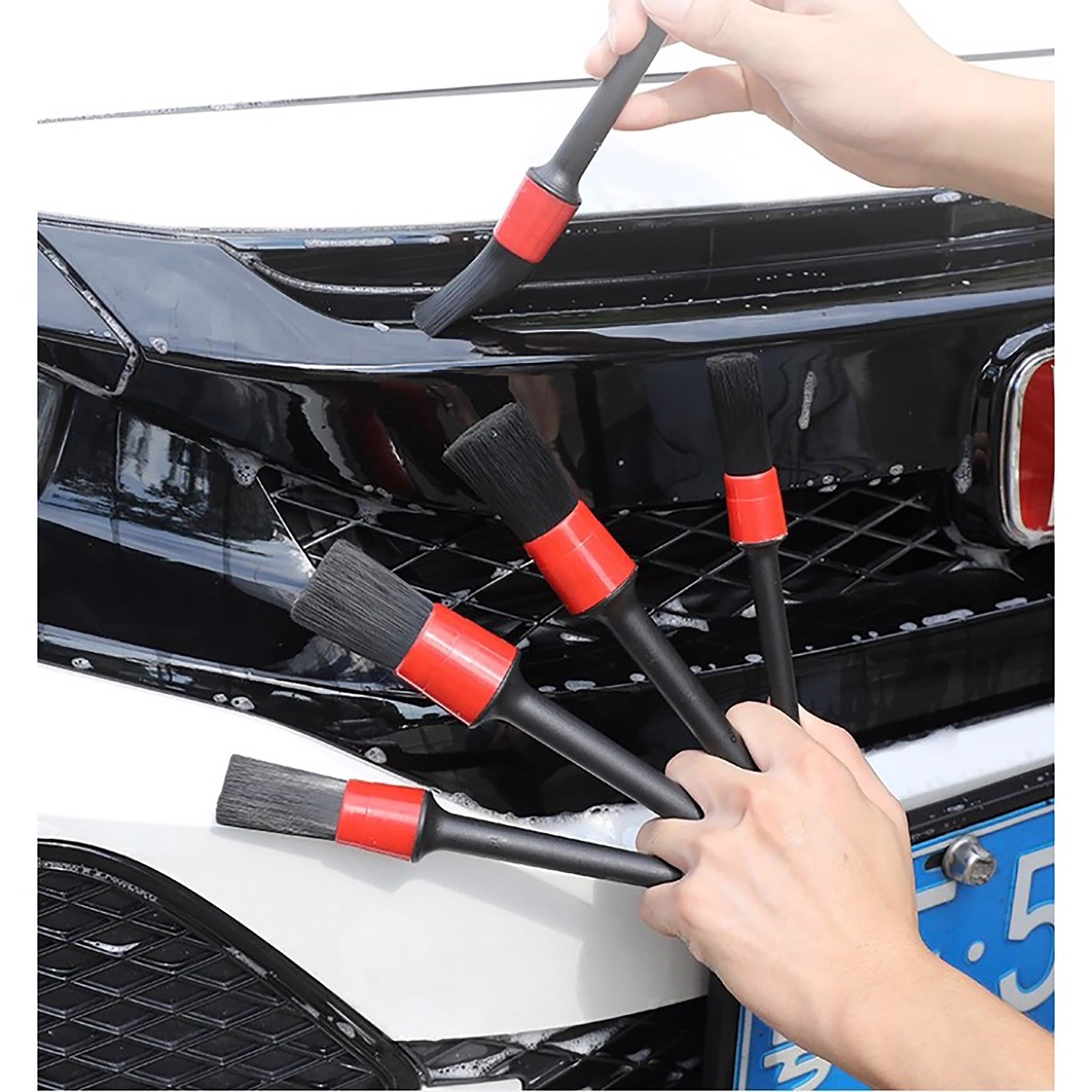 Bộ 5 cọ vệ sinh chi tiết nhỏ trên xe hơi làm sạch máy điều hòa không khí trong xe tiện dụng