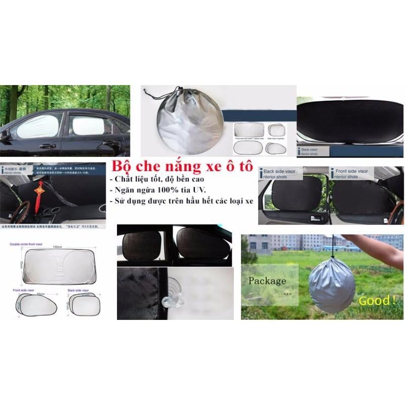 Bộ chắn nắng 6 món full 6 kính cho ô tô