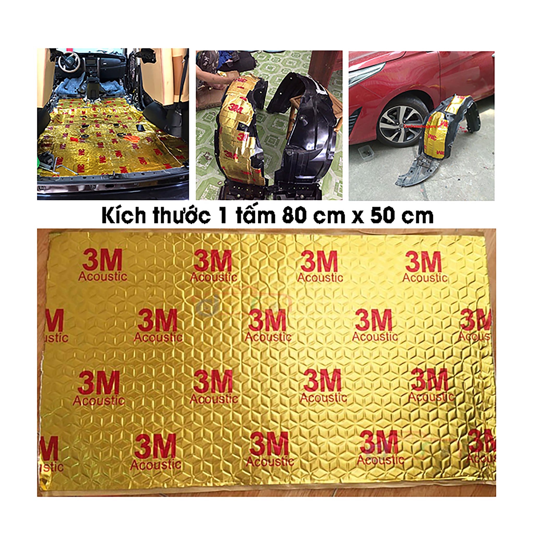 Combo 2 tấm cách âm 3M 2 lớp cao su non dày 3mm Phụ kiện chống ồn ô tô cao cấp