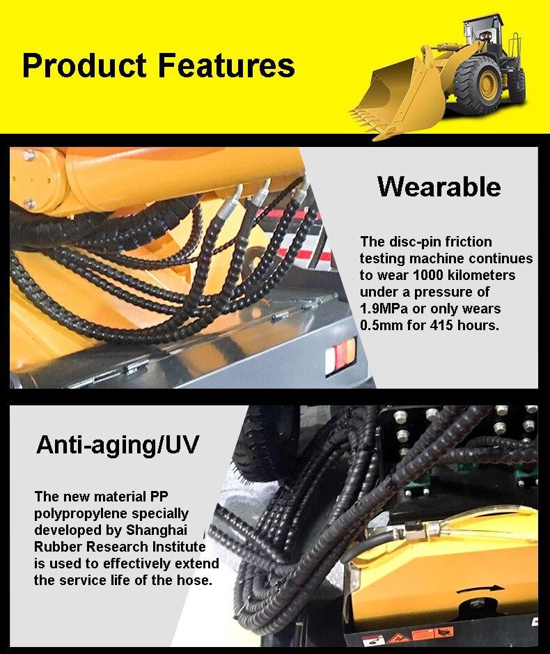 Cuộn 10 mét lò xo nhựa Bọc dây rửa xe, bọc dây tuy ô thủy lực, dây cáp điện, bảo vệ dây chống mài mòn ống rửa xe ô tô tại nhà hoặc gara rửa xe chuyên dụng cần có nhiều cỡ