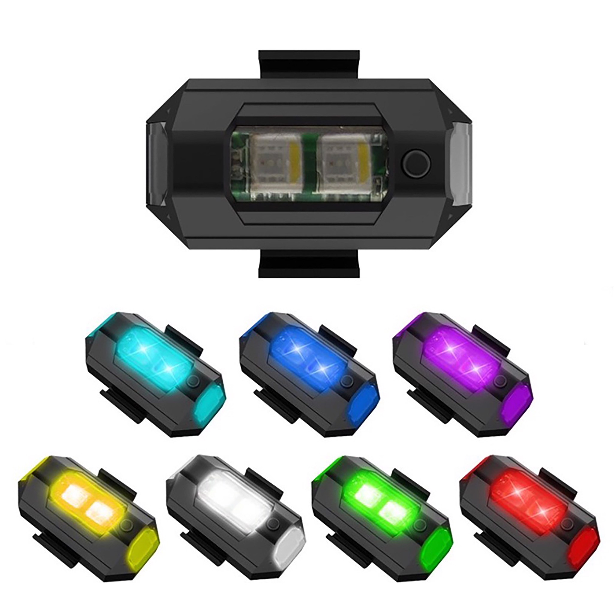 Đèn Nhấp Nháy trang trí Ban Đêm 7 Màu Sắc nhiều chế độ Gắn Xe Máy, Ô tô, Máy Bay đồ chơi Điều Khiển Từ Xa