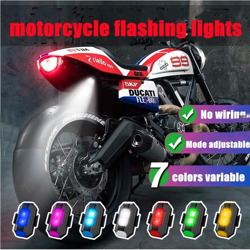 Đèn Nhấp Nháy trang trí Ban Đêm 7 Màu Sắc nhiều chế độ Gắn Xe Máy, Ô tô, Máy Bay đồ chơi Điều Khiển Từ Xa