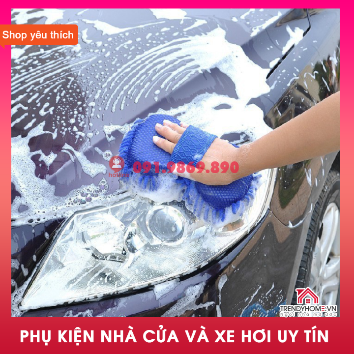 Găng tay rửa xe siêu thấm đa năng Dùng để lau rửa vệ sinh ô tô xe máy siêu tạo bọt và bền bỉ