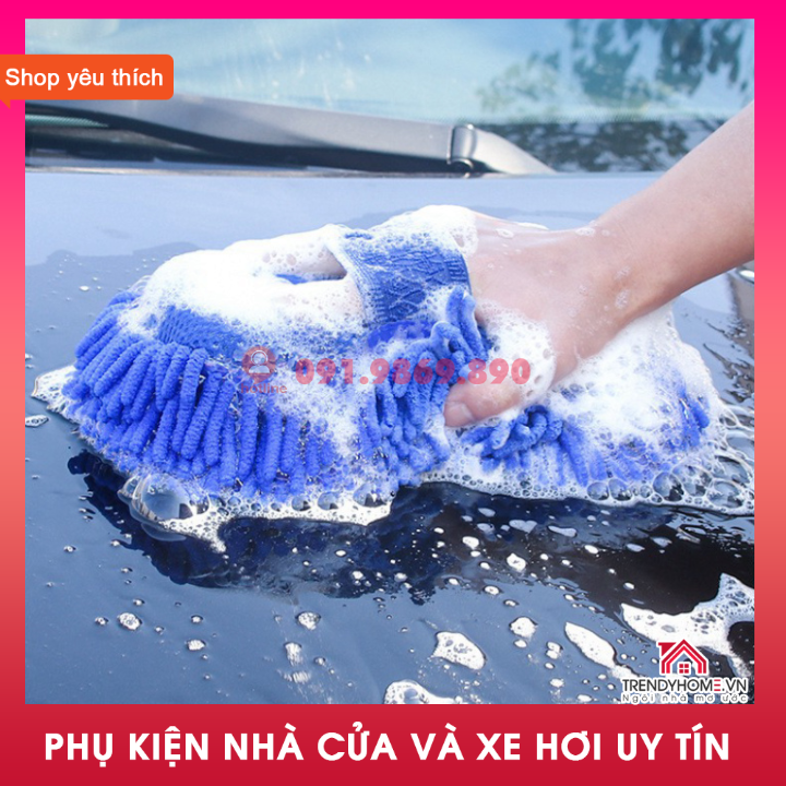 Găng tay rửa xe siêu thấm đa năng Dùng để lau rửa vệ sinh ô tô xe máy siêu tạo bọt và bền bỉ