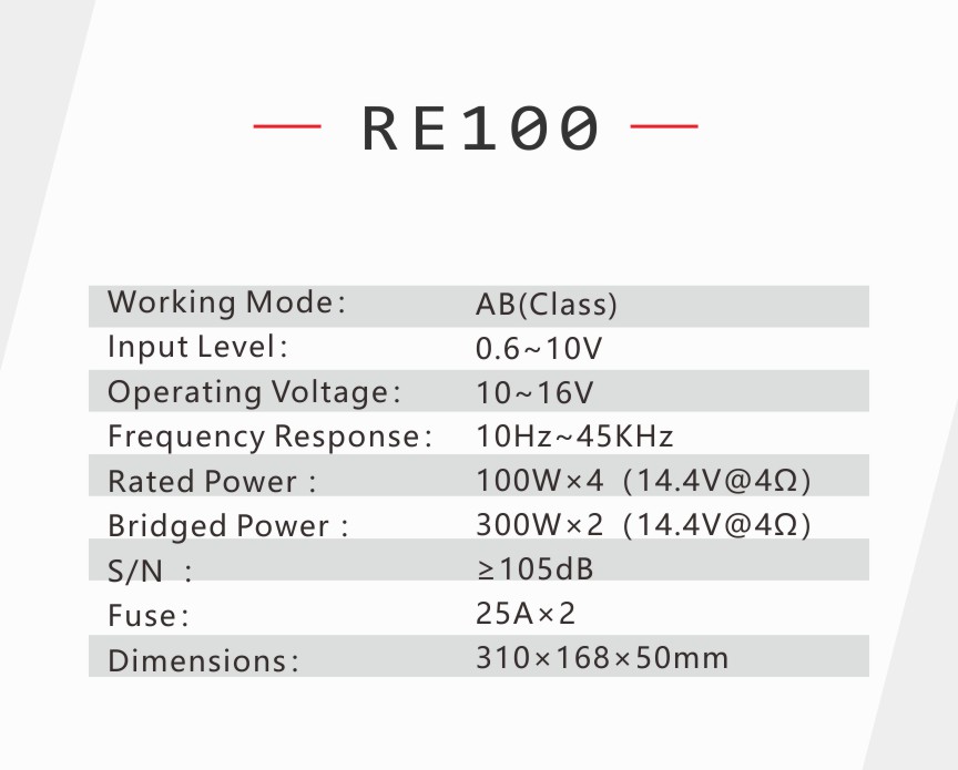 Amplifier Rebec RE100 - 4 Kenh Class AB Compact