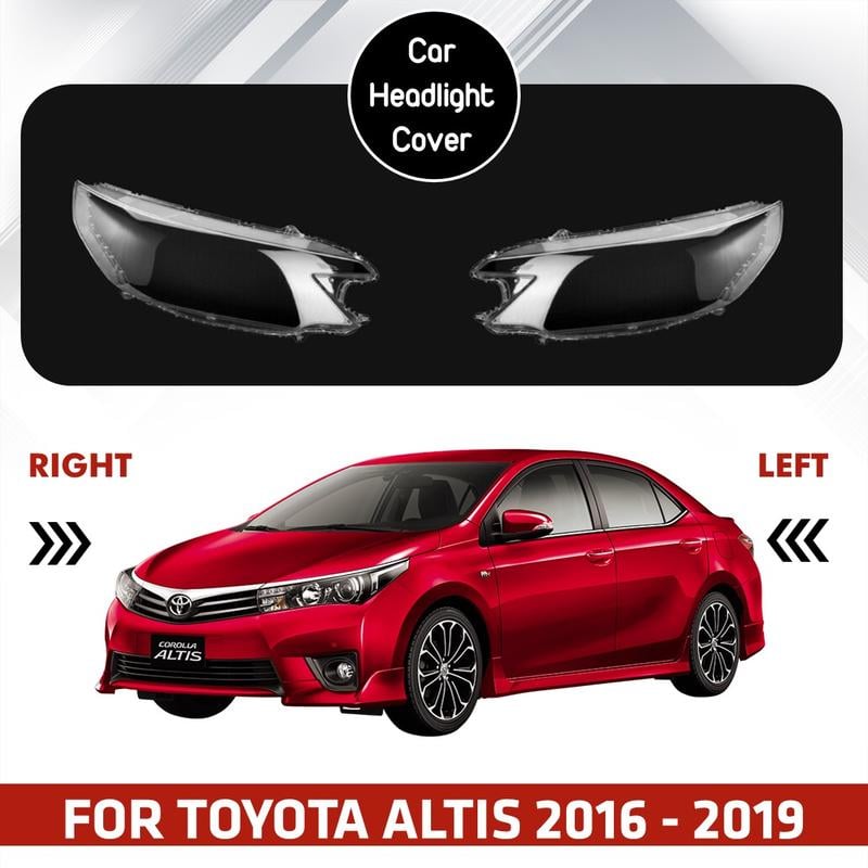 Vỏ đèn pha Toyota Corolla Altis, Dây nhựa trong suốt, Được làm bằng nhựa trong suốt chất lượng cao, Vỏ đèn pha tạo ra vẻ ngoài sang trọng và tối ưu hóa ánh sáng phát ra từ đèn pha.