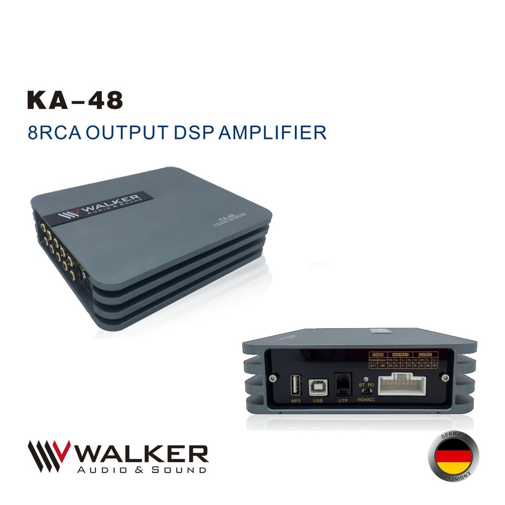 DSP ô tô WALKER KA-48 kết nối Bluetooth công suất max 240W Amply xe hơi hàng cao cấp của Germany