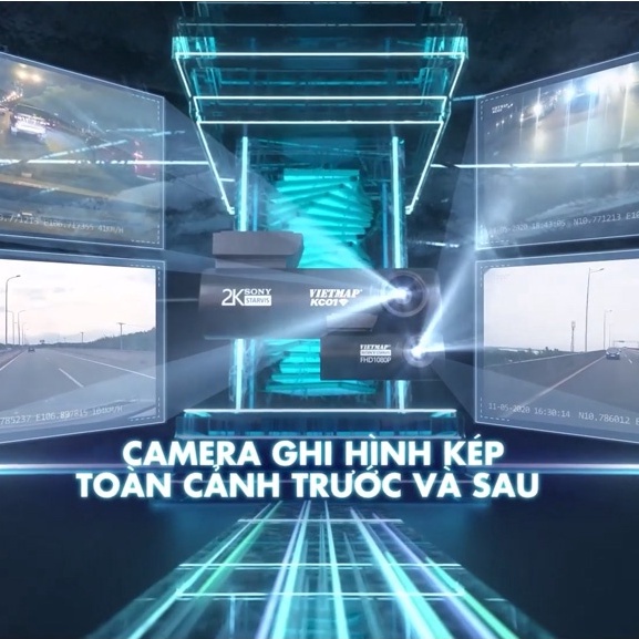VIETMAP KC01 v.2 Camera hành trình Cảnh Báo Giao Thông ver 2.0 Cảm biến 2K Sony Starvis - Bảo hành 12 tháng