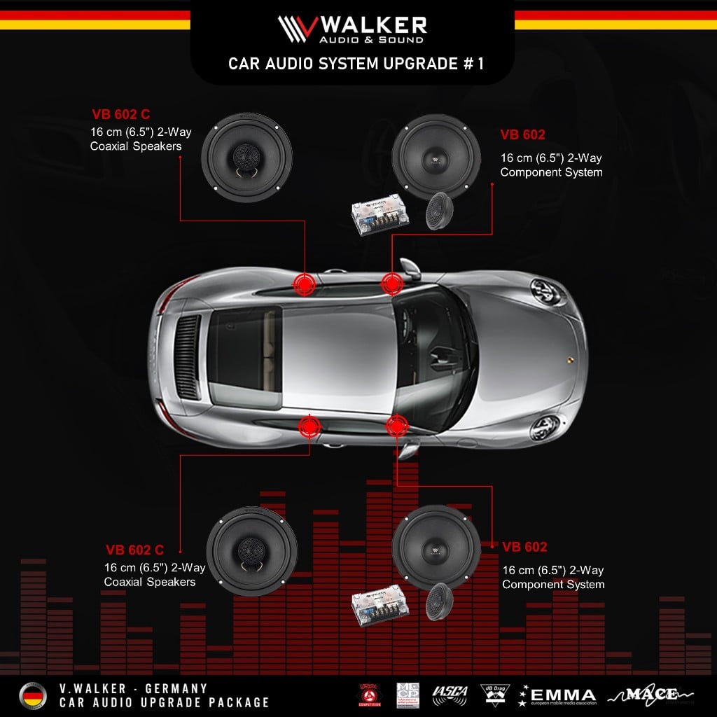 Loa Cấu hình âm thanh ô tô Walker Độ âm thanh Nâng cấp xe hơi cao cấp