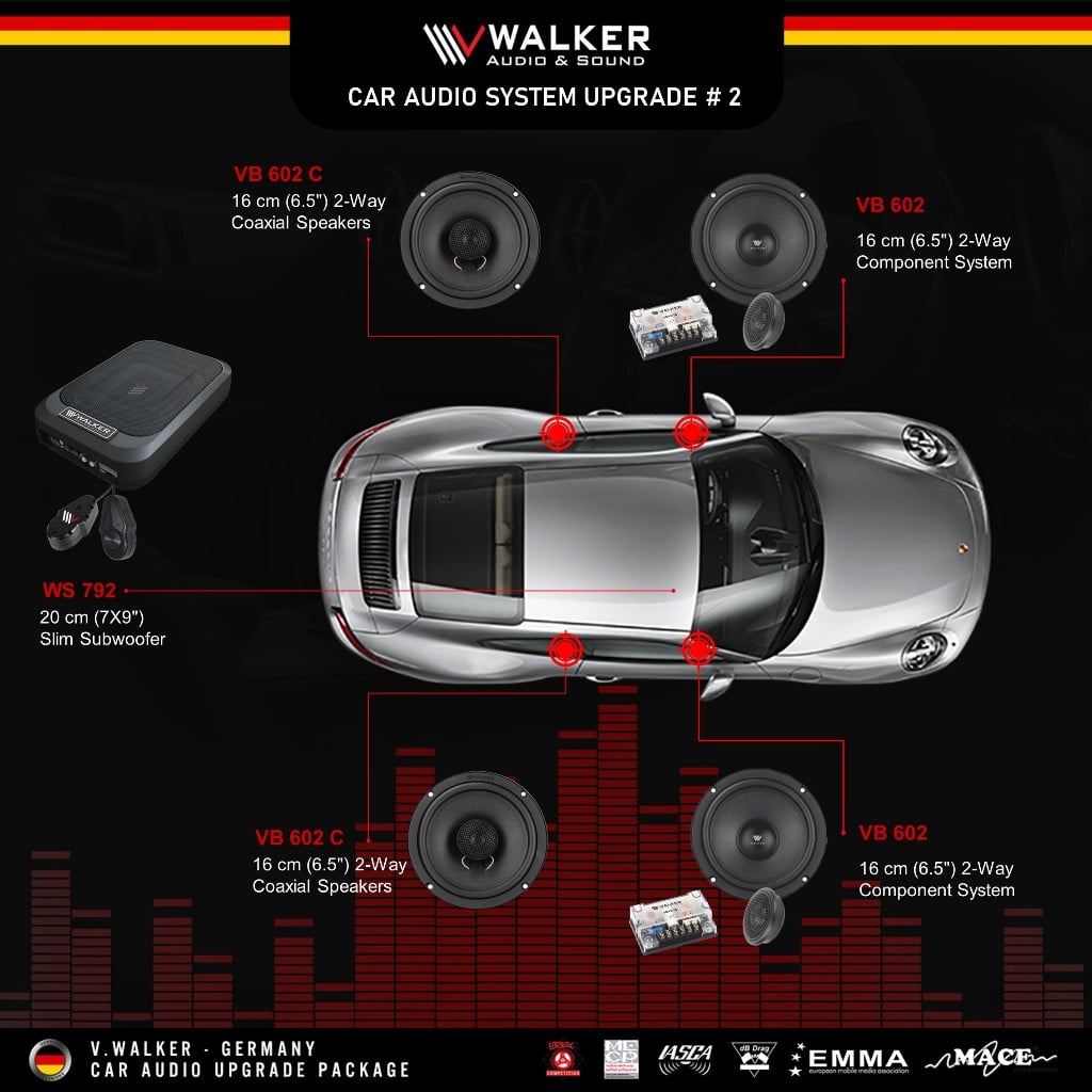 Loa Cấu hình âm thanh ô tô Walker Độ âm thanh Nâng cấp xe hơi cao cấp