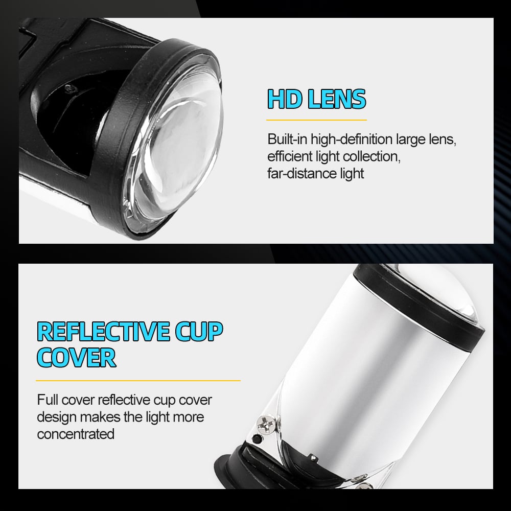 Đèn Pha Led Bi Cầu Mini H4 Y10 Bản Nâng Cấp Hiệu Suát Cắt Sáng Chống Chói H4 Cos Trắng Pha Trắng