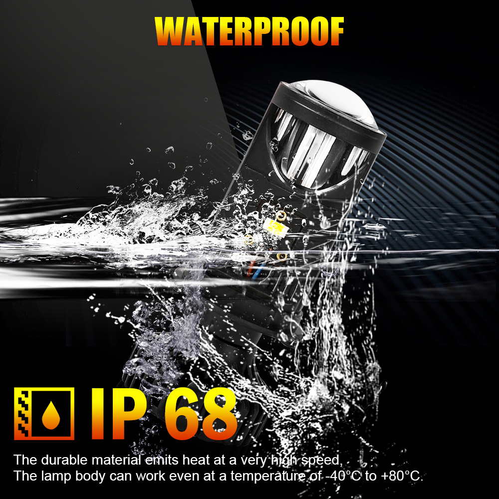 Đèn Pha Led Bi Cầu Mini H4 Y10 Bản Nâng Cấp Hiệu Suát Cắt Sáng Chống Chói H4 Cos Trắng Pha Trắng