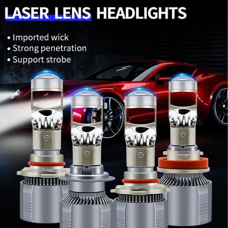 Phụ tùng đèn bi cầu mini xe ô tô có mặt cắt chống chói chân H7 H4 360 Độ H11 HB3 Led 9005 25000LM 12V 24V cắm din