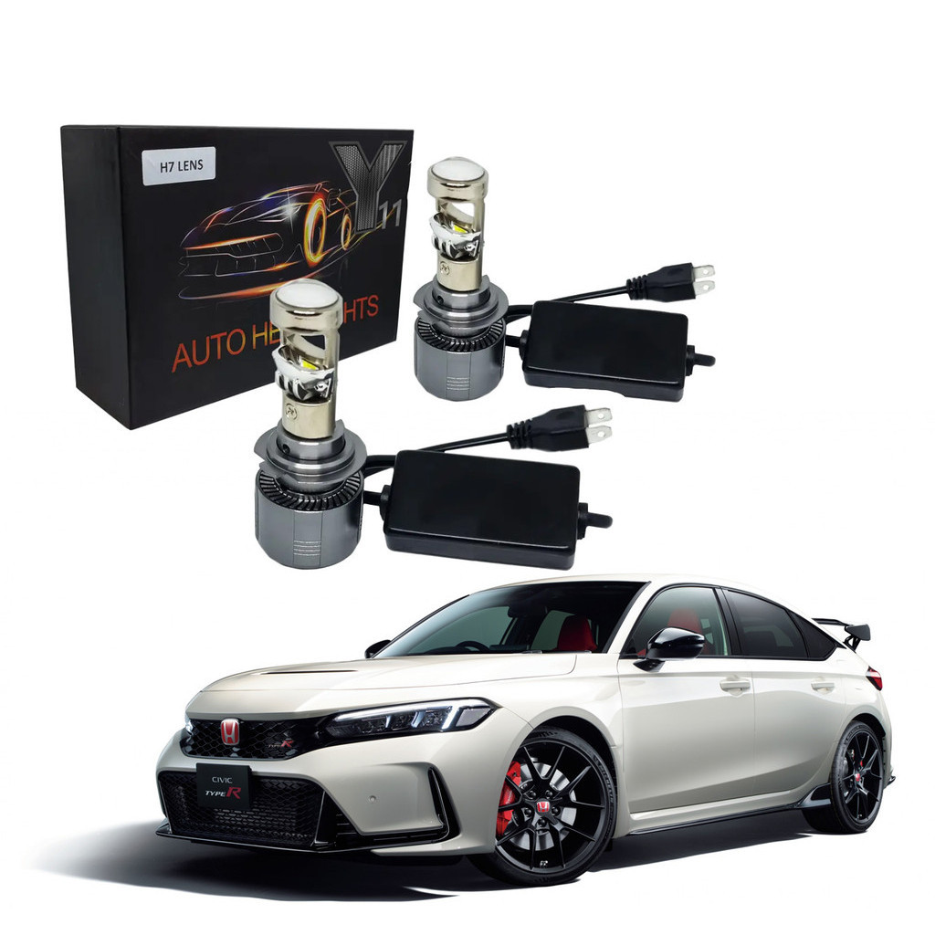 Phụ tùng đèn bi cầu mini xe ô tô có mặt cắt chống chói chân H7 H4 360 Độ H11 HB3 Led 9005 25000LM 12V 24V cắm din