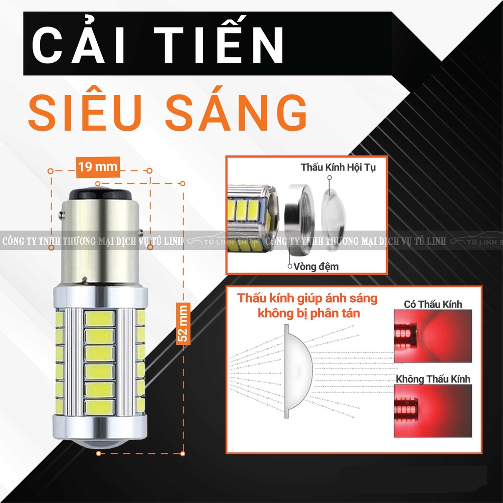 Đèn LED Xi Nhan, Phanh, Daylight Đèn Lùi Đèn Soi Biển Số Ô Tô Xe Máy T10 T20 1156 1157 7443 3157 BA15S P21W BAU15S PY21W